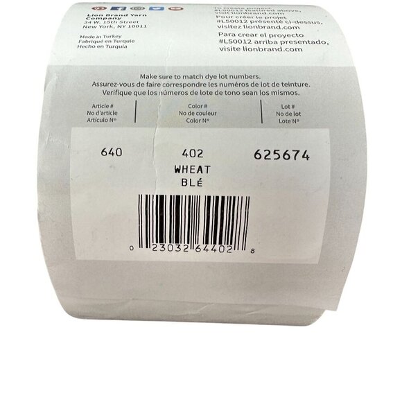 Lion Brand Yarn Wool-Ease Thick & Quick 640 402 Skein 6 Oz Wheat Super Bulky - Picture 3 of 9